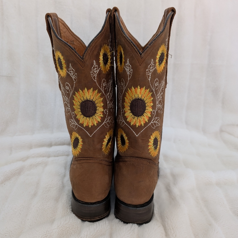 El Malcreado Luciana Model Leather Boots With Sunflowers Size 6.5 - Picture 4 of 9